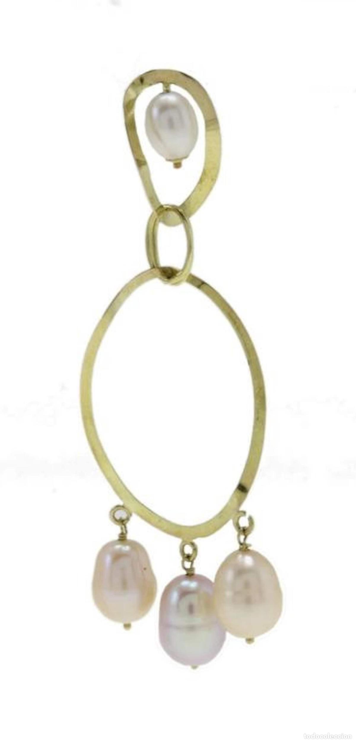 Joyeria: Pendientes colgantes de oro amarillo - Foto 3