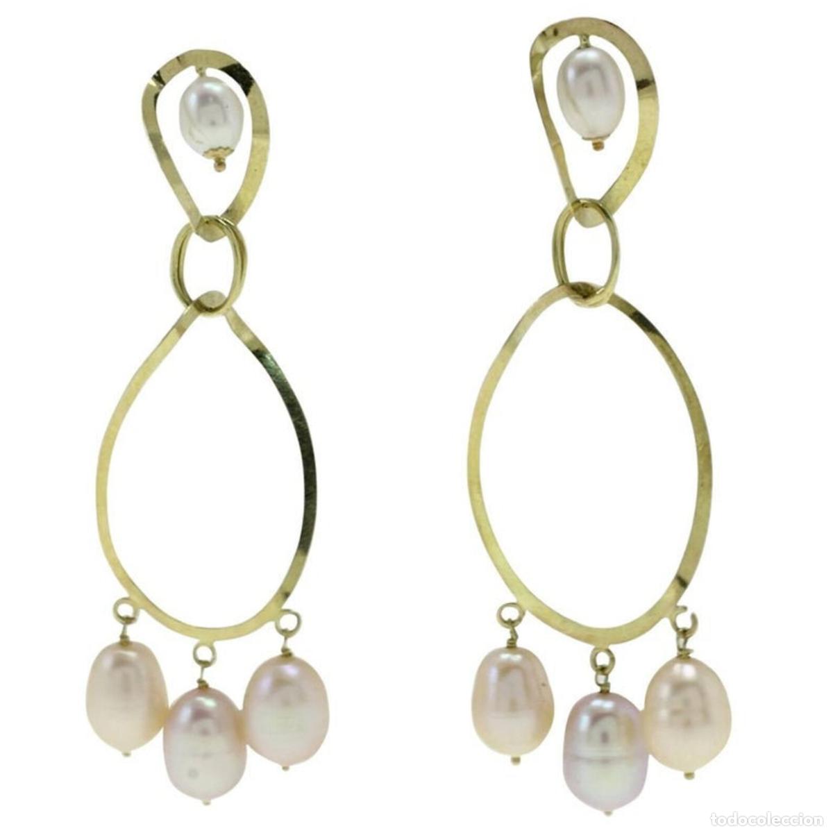 Joyeria: Pendientes colgantes de oro amarillo - Foto 1