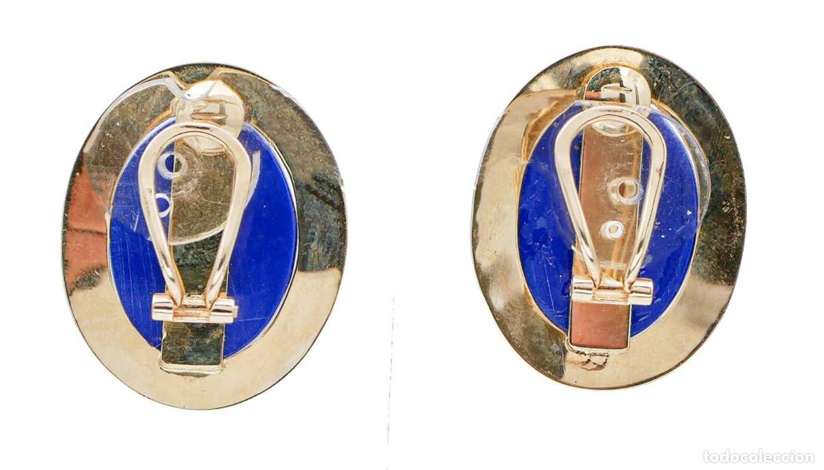 Joyeria: Pendientes grandes de lapisl&aacute;zuli y oro amarillo - Foto 6