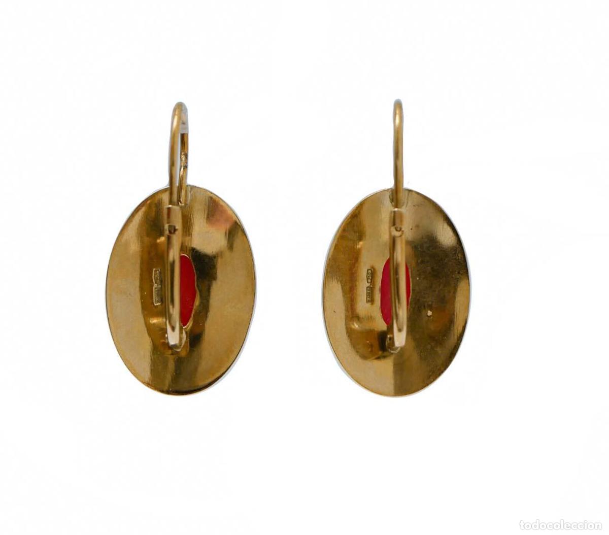 Joyeria: Pendientes de coral en oro amarillo de 18 quilates - Foto 7
