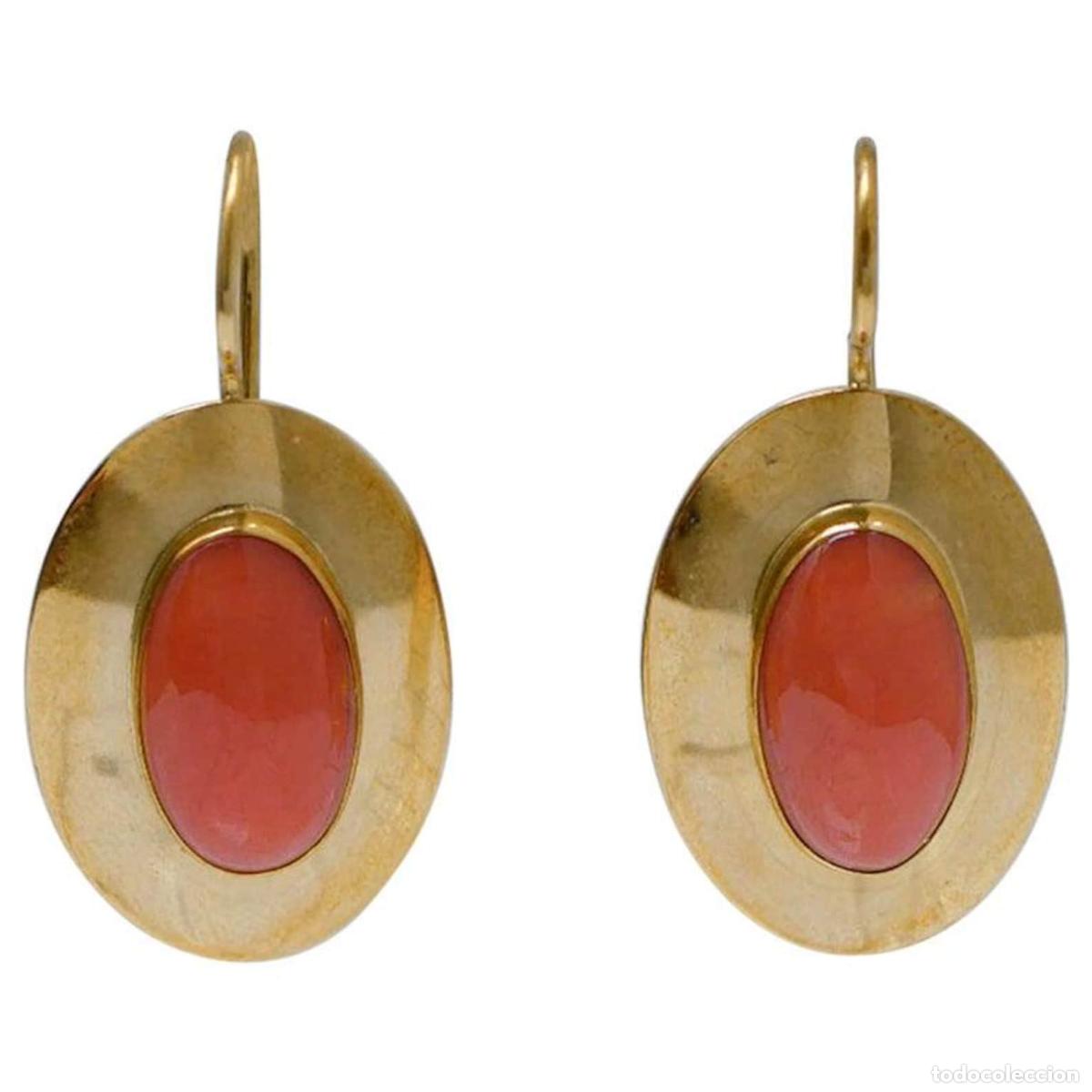 Joyeria: Pendientes de coral en oro amarillo de 18 quilates - Foto 1