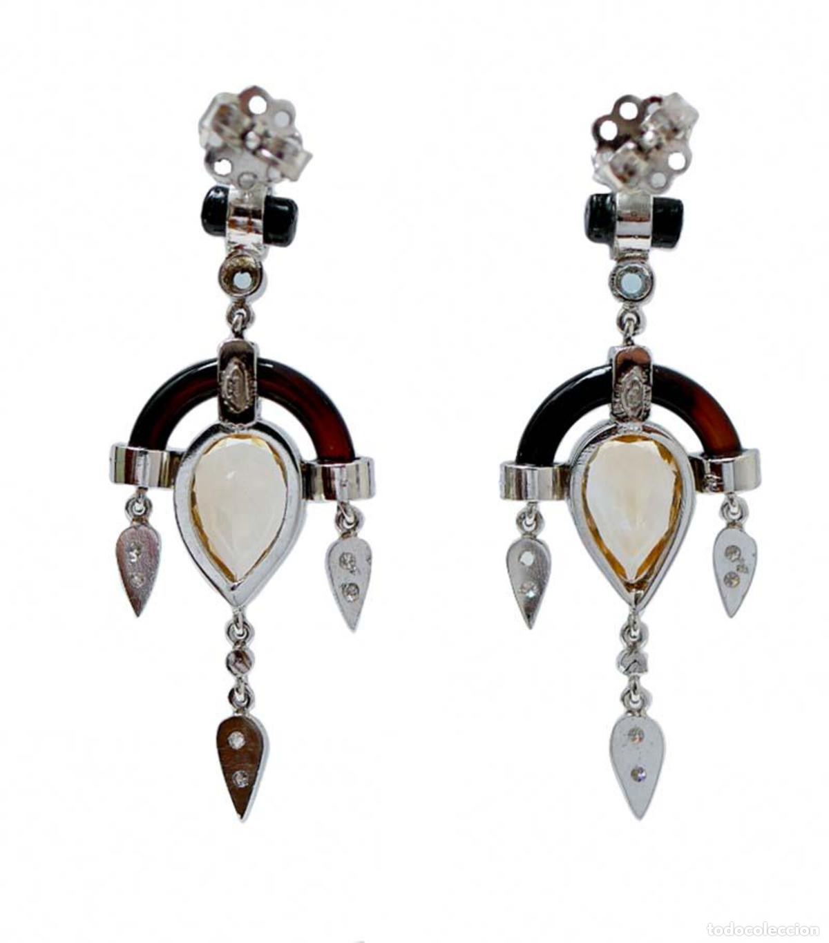 Joyeria: Pendientes de topacio, diamantes, &oacute;nix y platino - Foto 8