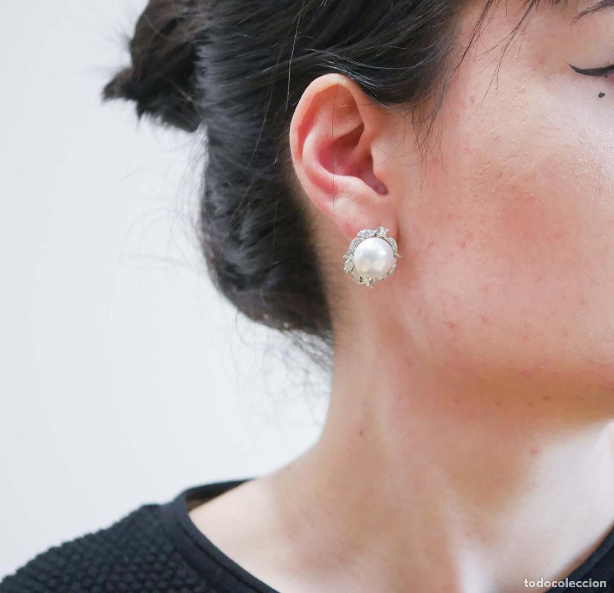 Joyeria: Pendientes de perlas blancas, diamantes y oro blanco - Foto 8