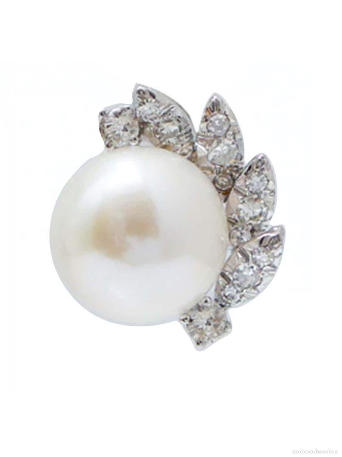 Joyeria: Pendientes de perlas, diamantes y oro blanco de 18 quilates - Foto 5