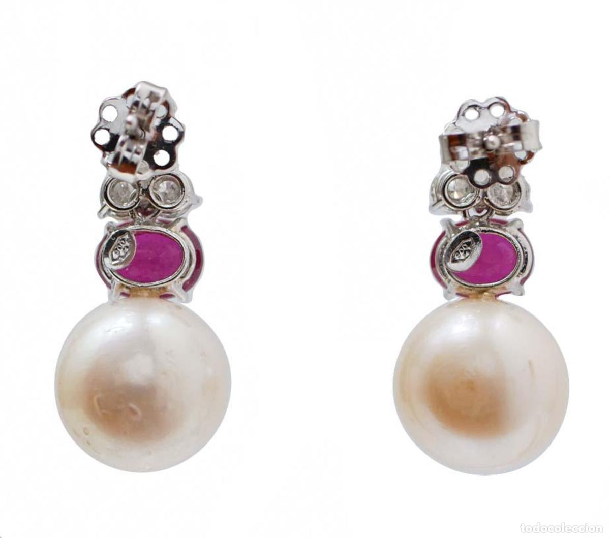 Joyeria: Pendientes de perlas, rub&iacute;es, diamantes y platino - Foto 9