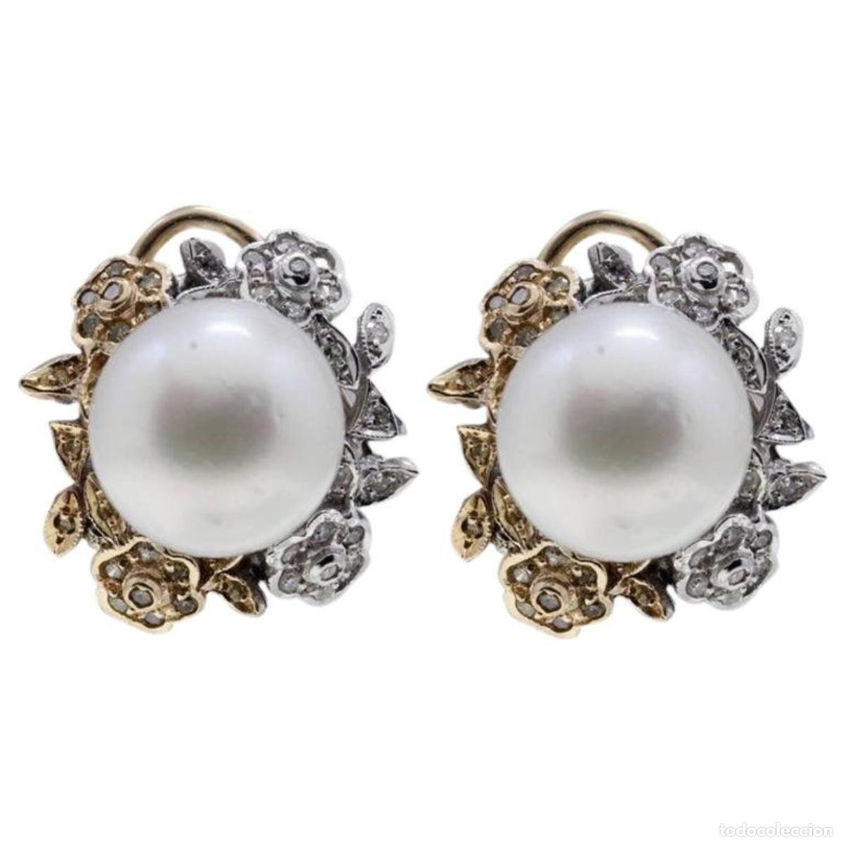 Joyeria: Pendientes de diamantes y perlas australianas - Foto 1