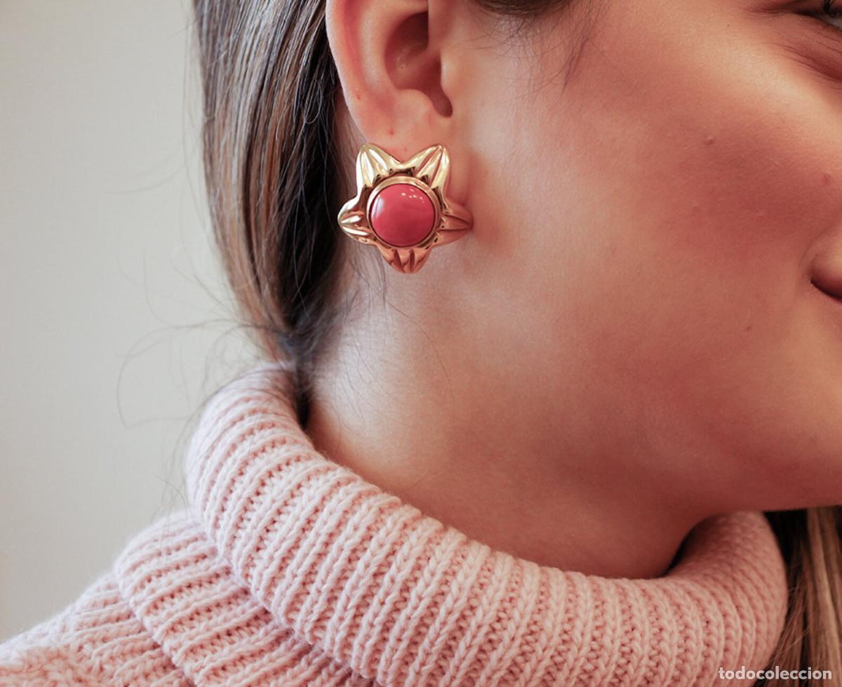 Joyeria: Pendientes Estrella, Oro Amarillo 18k y Coral - Foto 8