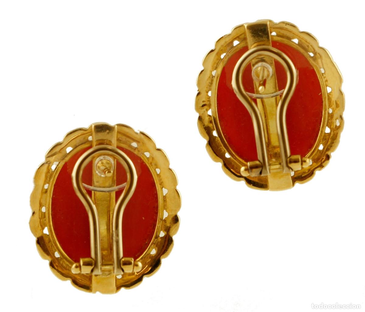 Joyeria: Pendientes de oro amarillo de 18 quilates y coral - Foto 11