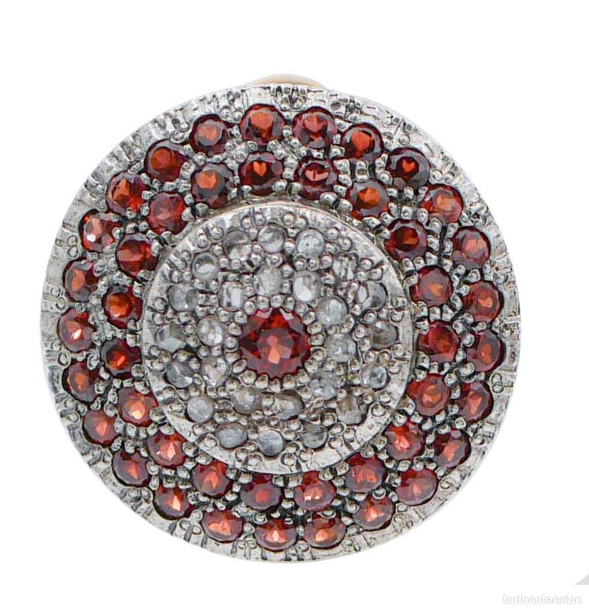 Joyeria: Pendientes de granates, diamantes, oro rosa y plata - Foto 9