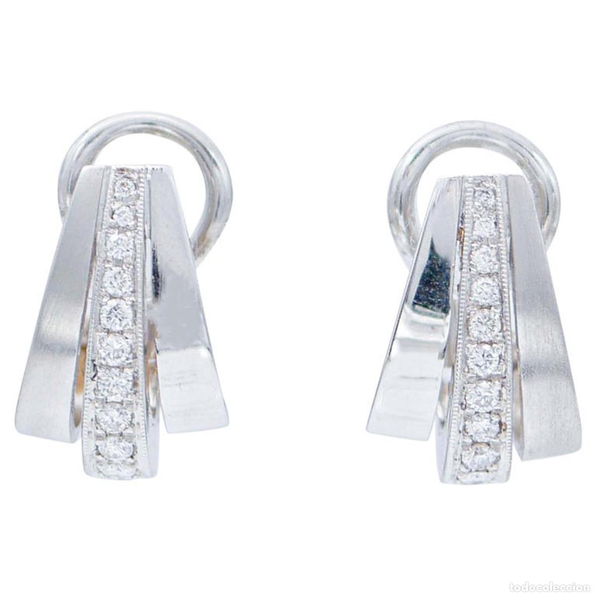 Joyeria: Pendientes de diamantes y oro blanco de 18 quilates - Foto 1