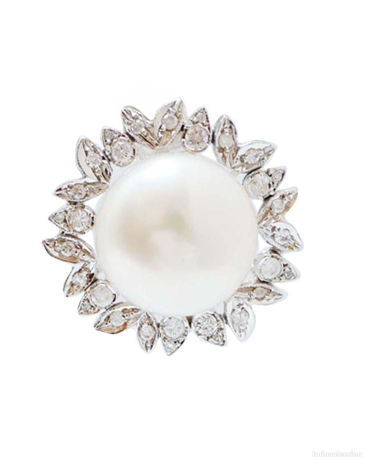 Joyeria: Pendientes de perlas blancas, diamantes y oro blanco - Foto 5
