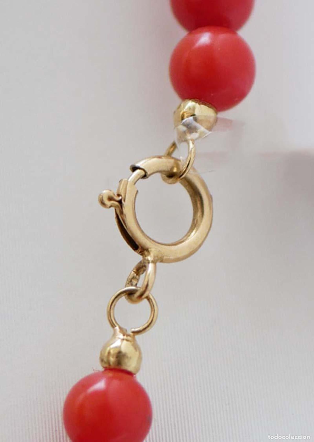Joyeria: Collar de coral y oro amarillo de 18 quilates - Foto 7