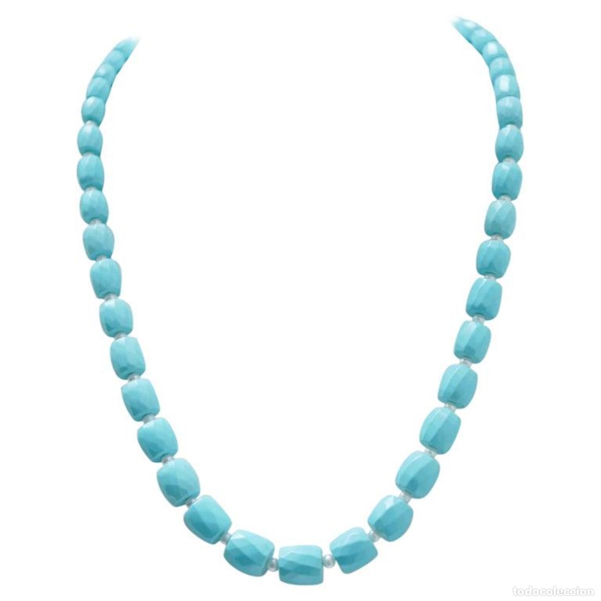 Joyeria: Collar de turquesa, perlas y oro amarillo de 18 quilates - Foto 1
