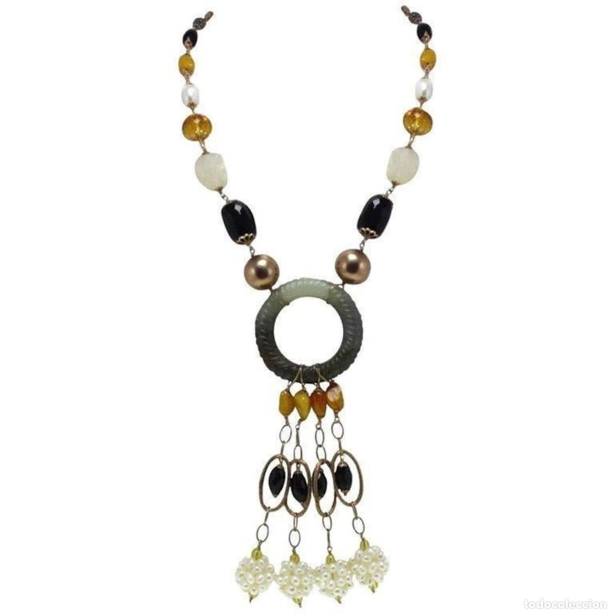 Joyeria: Collar de perlas y piedras de plata y oro - Foto 1