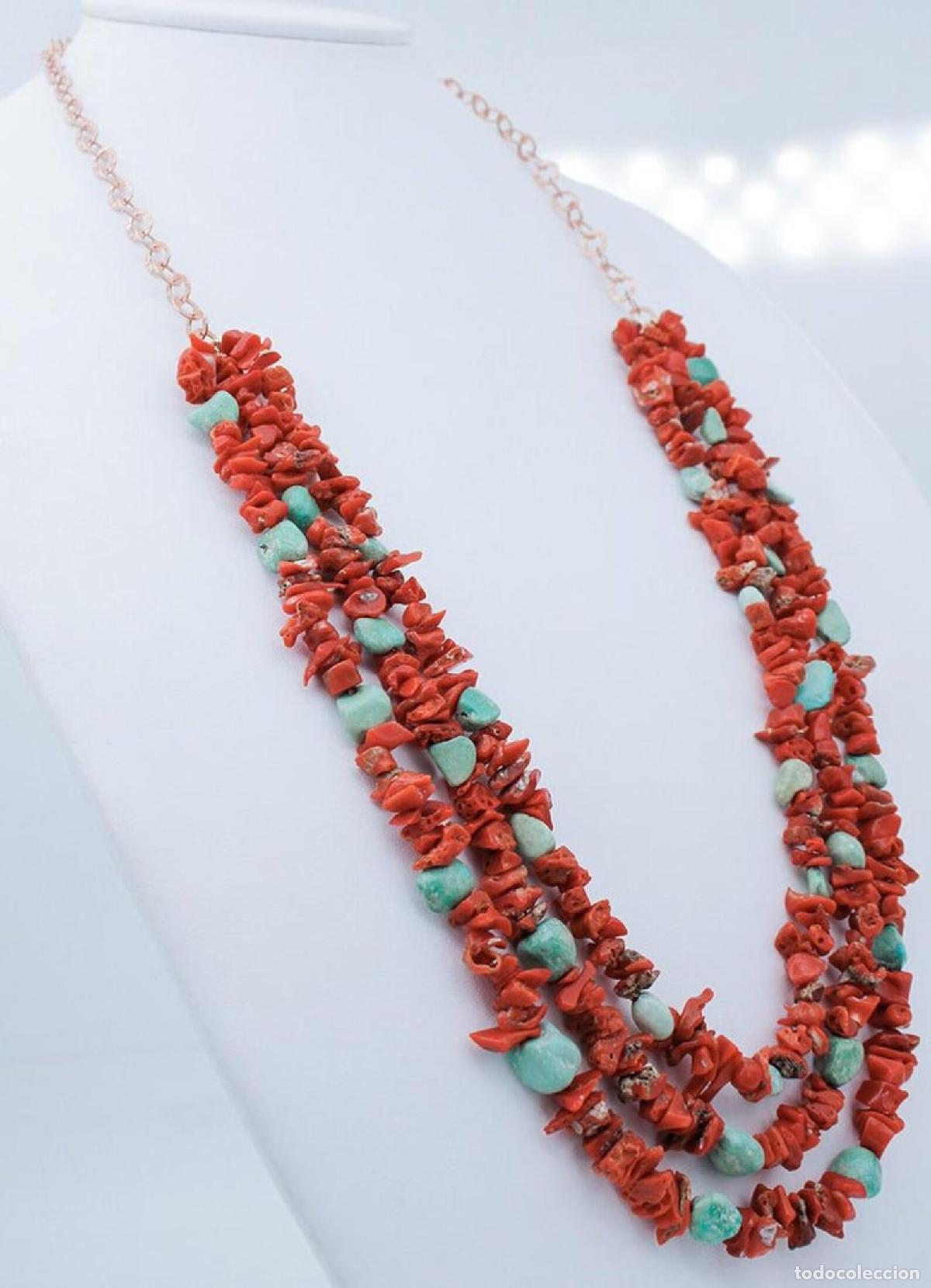 Joyeria: Collar de coral y turquesa de varias hebras - Foto 5