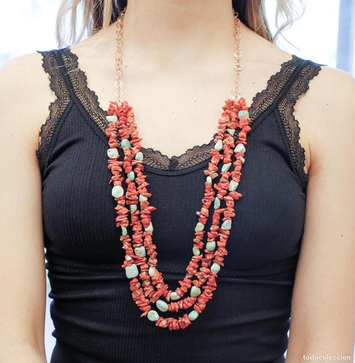 Joyeria: Collar de coral y turquesa de varias hebras - Foto 8