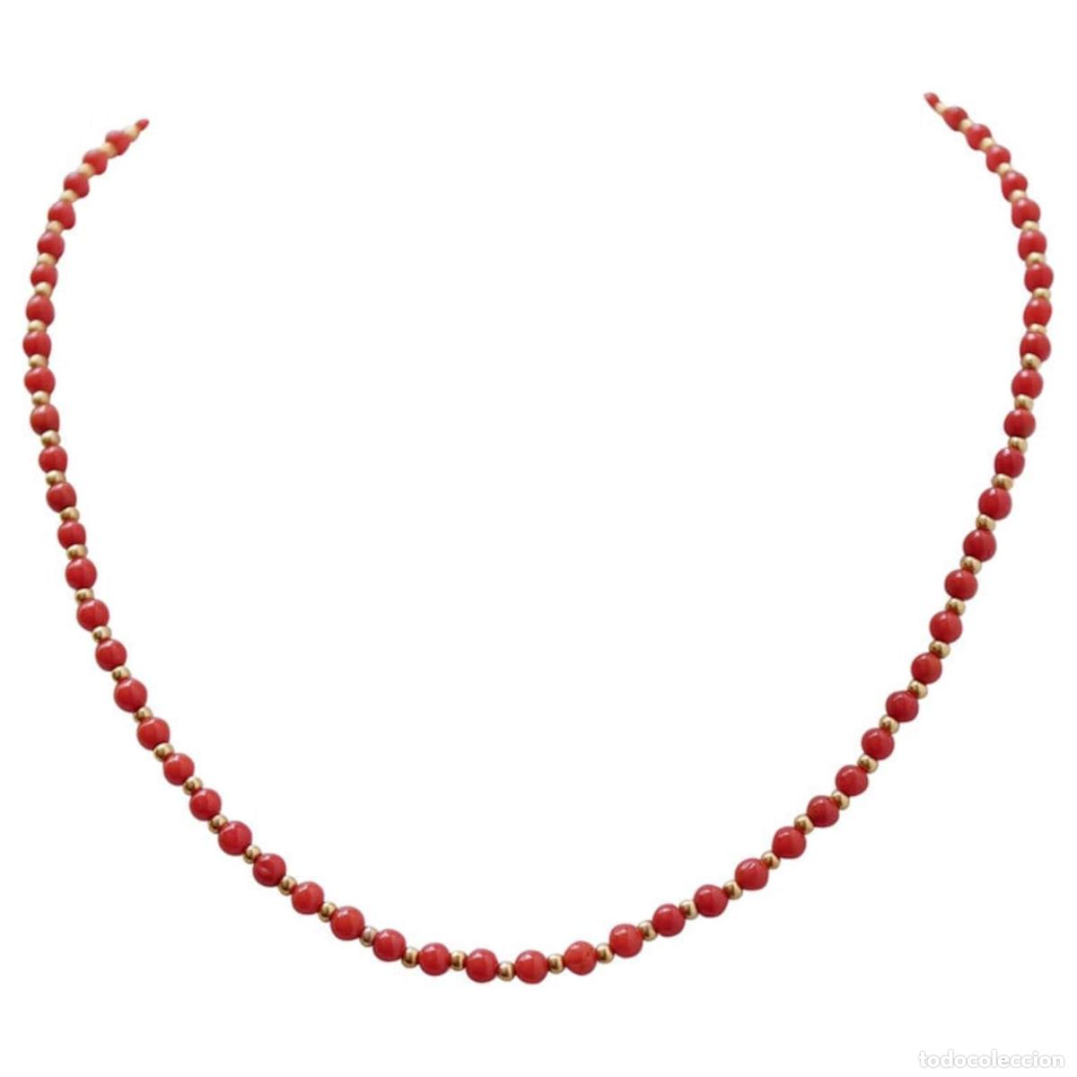 Joyeria: Collar de coral y oro amarillo de 18 quilates - Foto 1