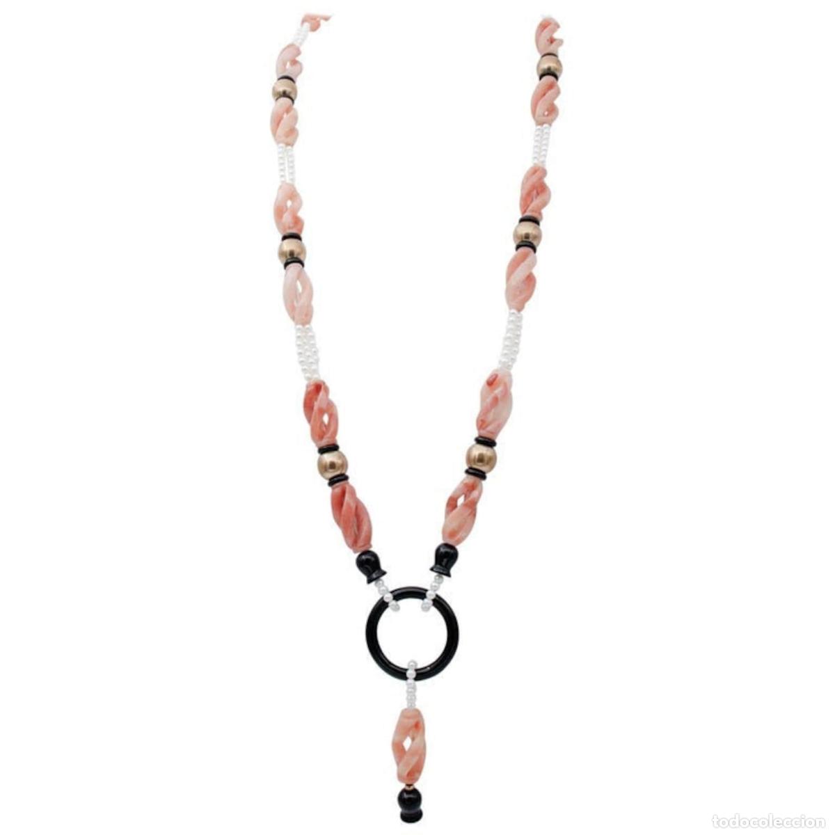 Joyeria: Collar de perlas, piedras y oro rosa - Foto 1