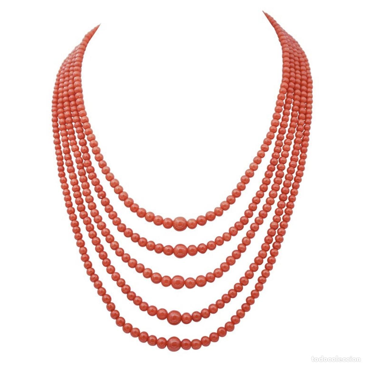 Joyeria: Collar de coral de varias hebras - Foto 1
