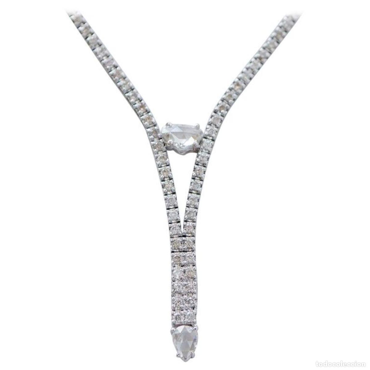 Joyeria: Collar de tenis de oro blanco y diamantes - Foto 1