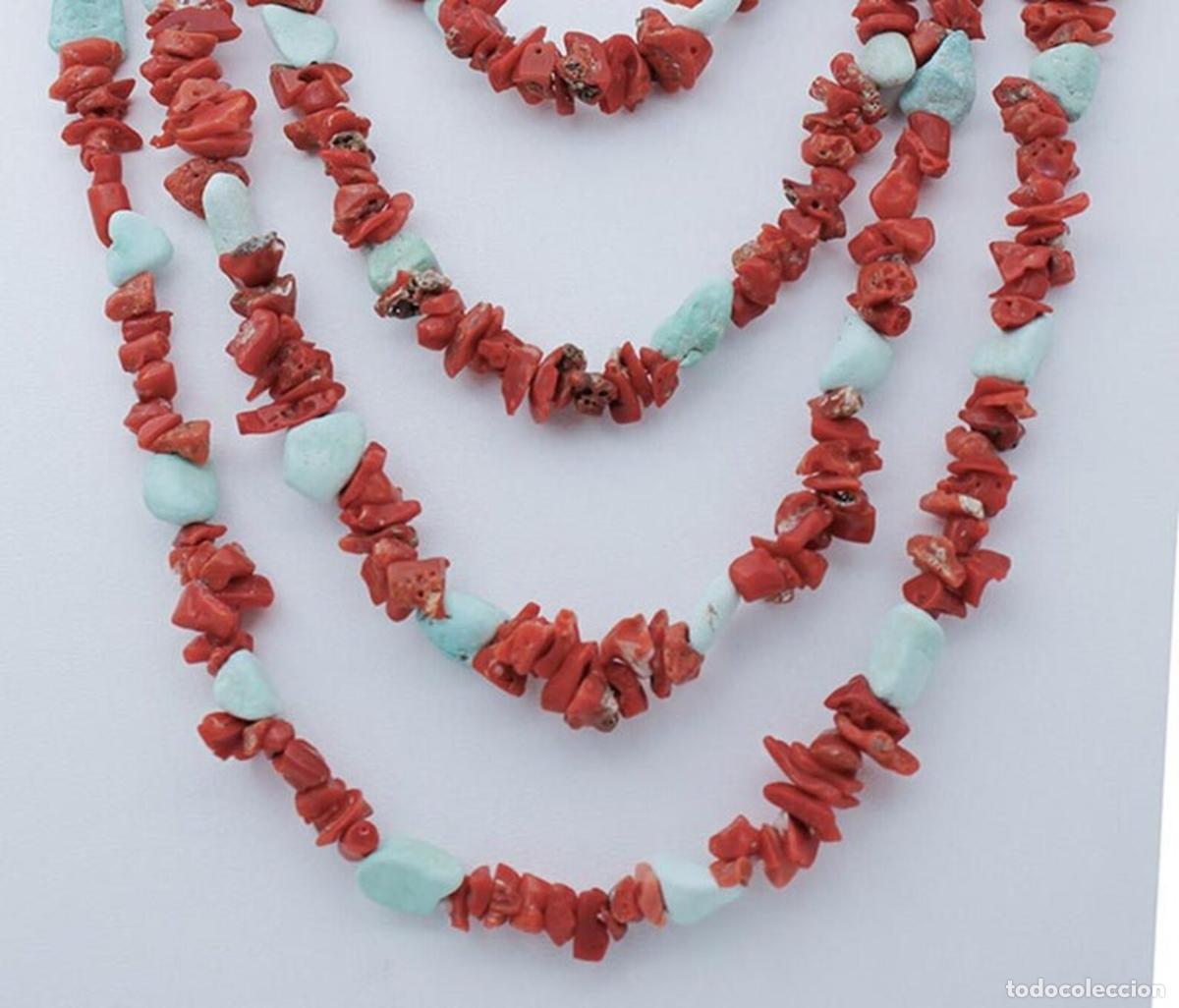 Joyeria: Collar de coral y turquesa de varias hebras - Foto 6