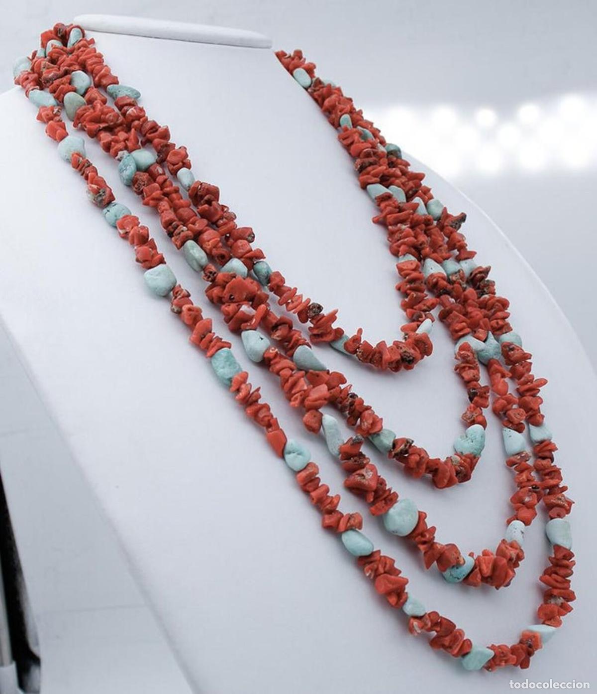 Joyeria: Collar de coral y turquesa de varias hebras - Foto 7