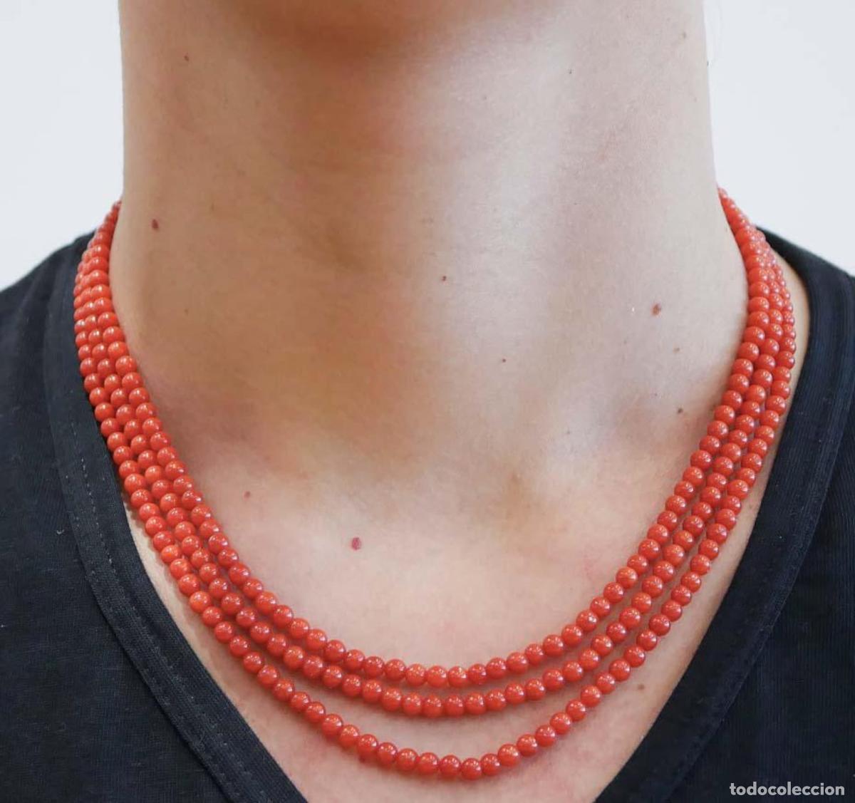 Joyeria: Collar de coral y oro amarillo de 18 quilates - Foto 8