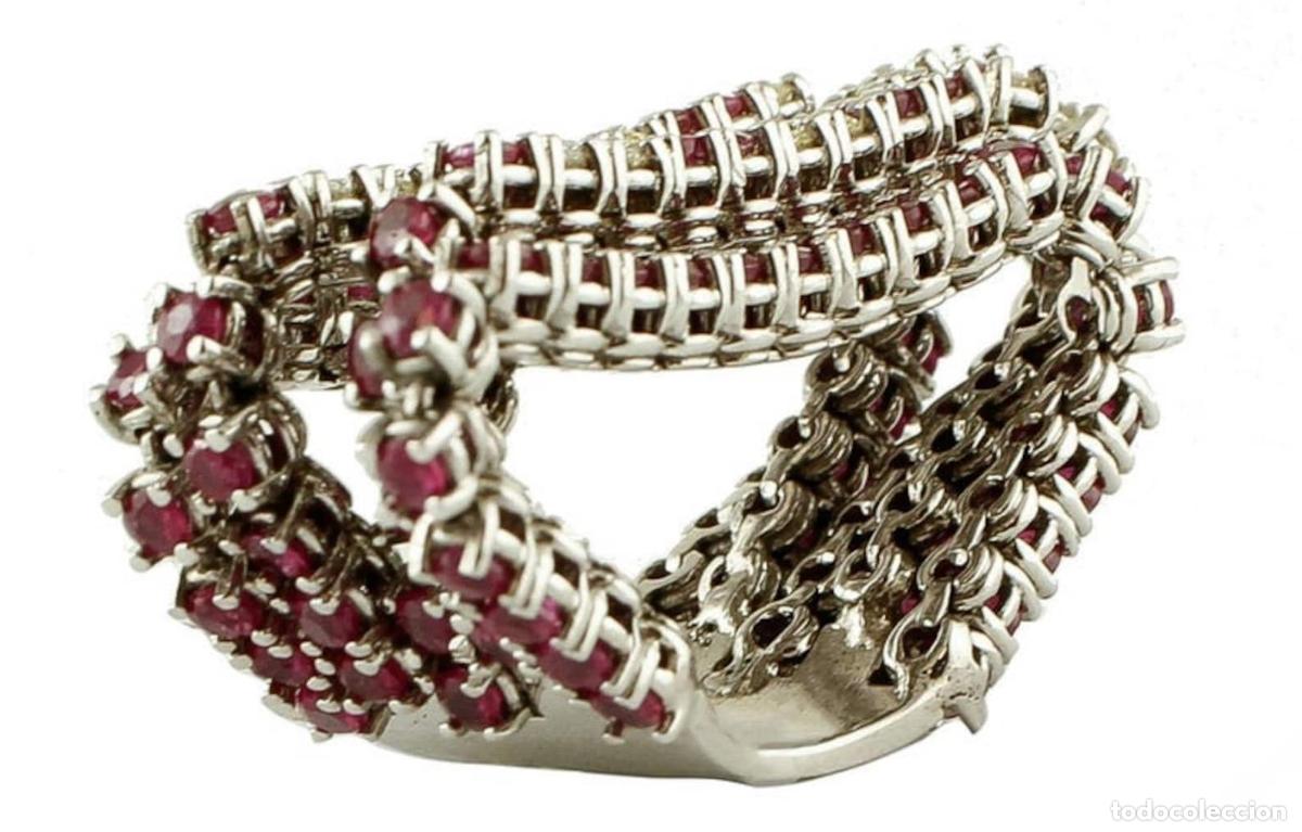 Joyeria: Anillo de oro blanco con diamantes y rub&iacute;es - Foto 8