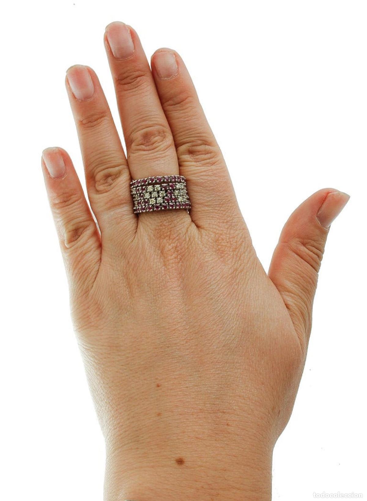 Joyeria: Anillo de oro blanco con diamantes y rub&iacute;es - Foto 10