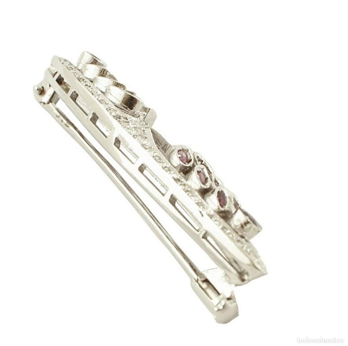 Joyeria: Broche de oro blanco con rub&iacute; y diamante - Foto 6