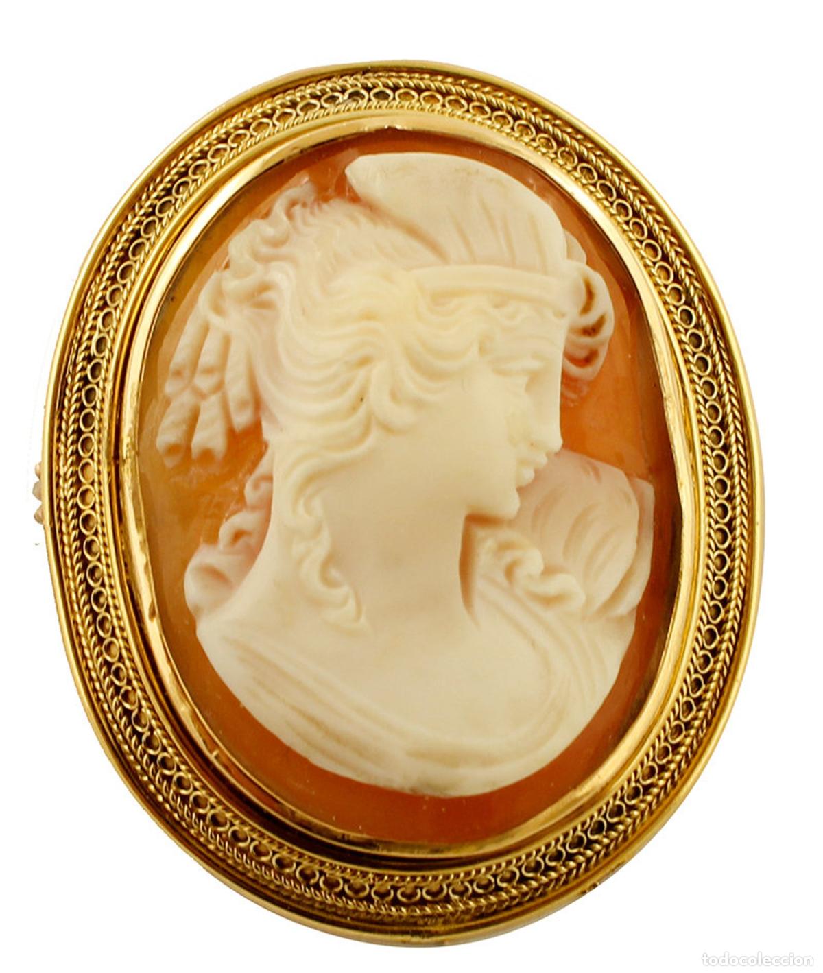 Joyeria: Broche de camafeo, oro amarillo de 18 quilates - Foto 1