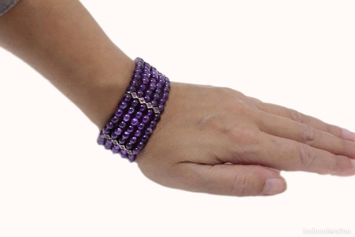 Joyeria: Pulsera de cuentas de amatista, diamantes, rub&iacute;es y oro - Foto 6