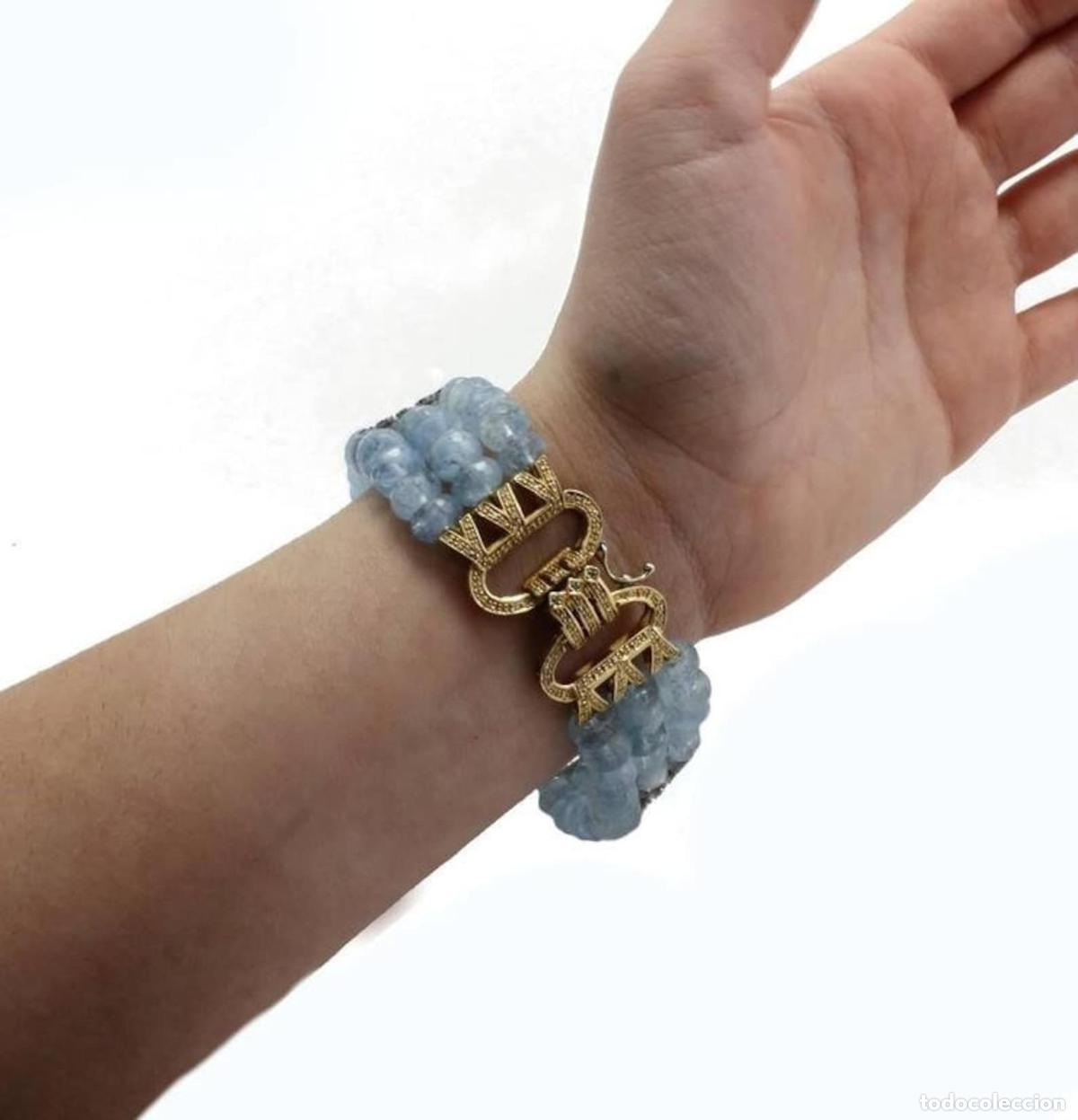 Joyeria: Pulsera de oro con diamantes y aguamarina - Foto 9