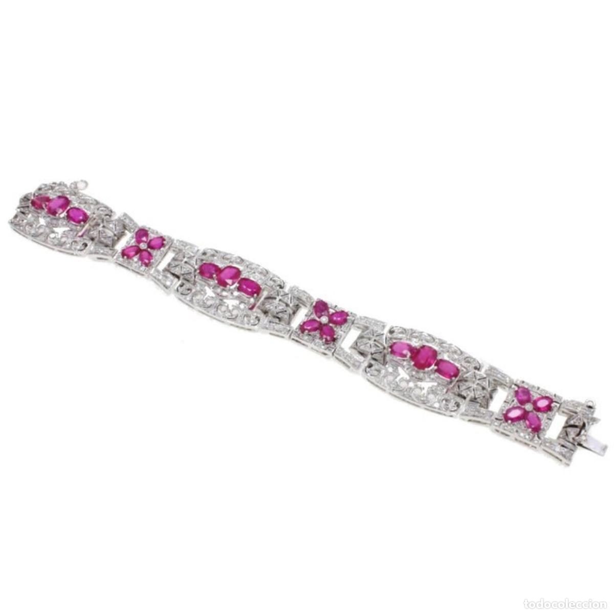 Joyeria: Pulsera de diamantes, rub&iacute;es y oro blanco - Foto 7
