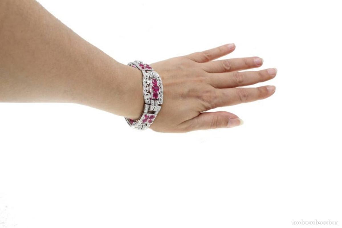 Joyeria: Pulsera de diamantes, rub&iacute;es y oro blanco - Foto 8