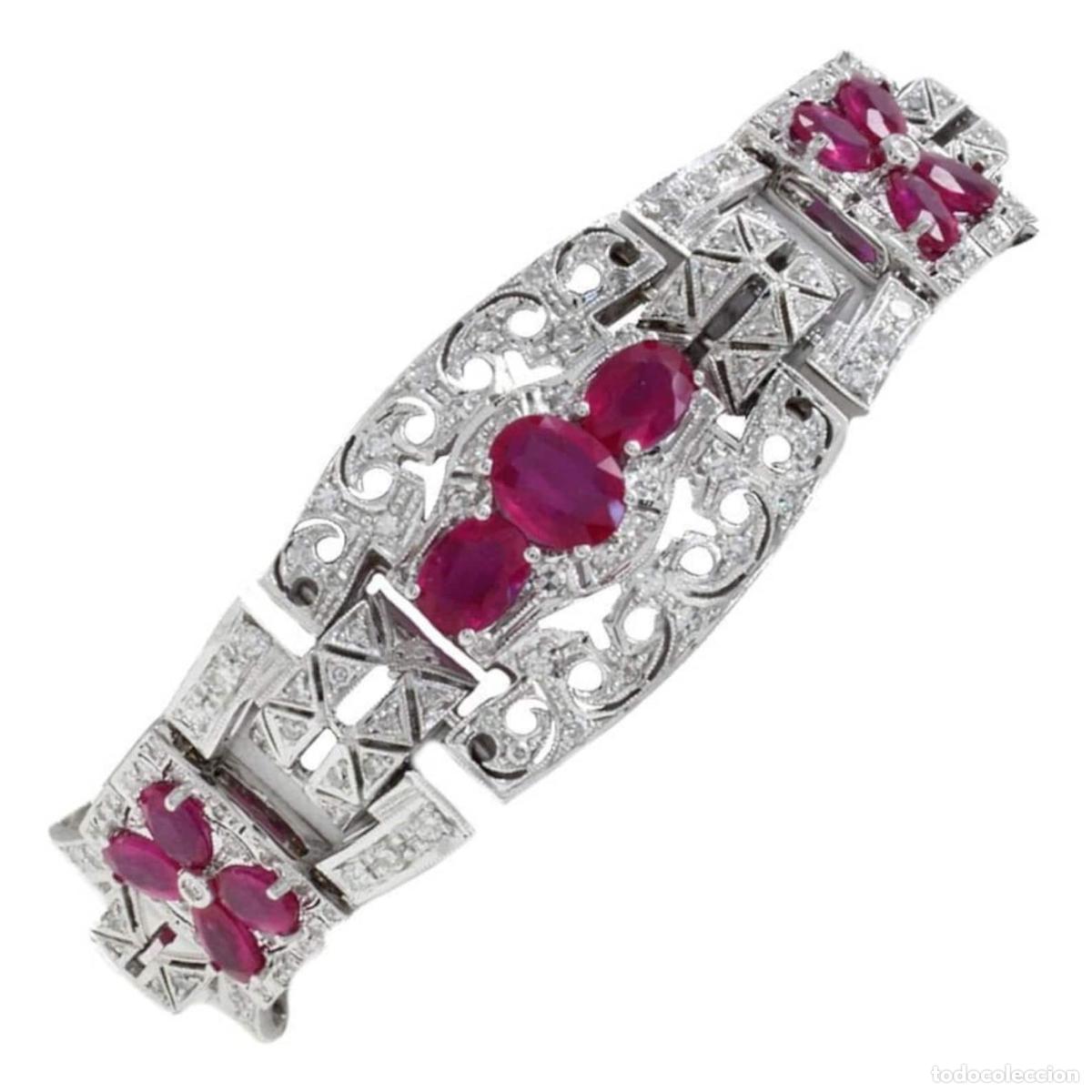 Joyeria: Pulsera de diamantes, rub&iacute;es y oro blanco - Foto 1