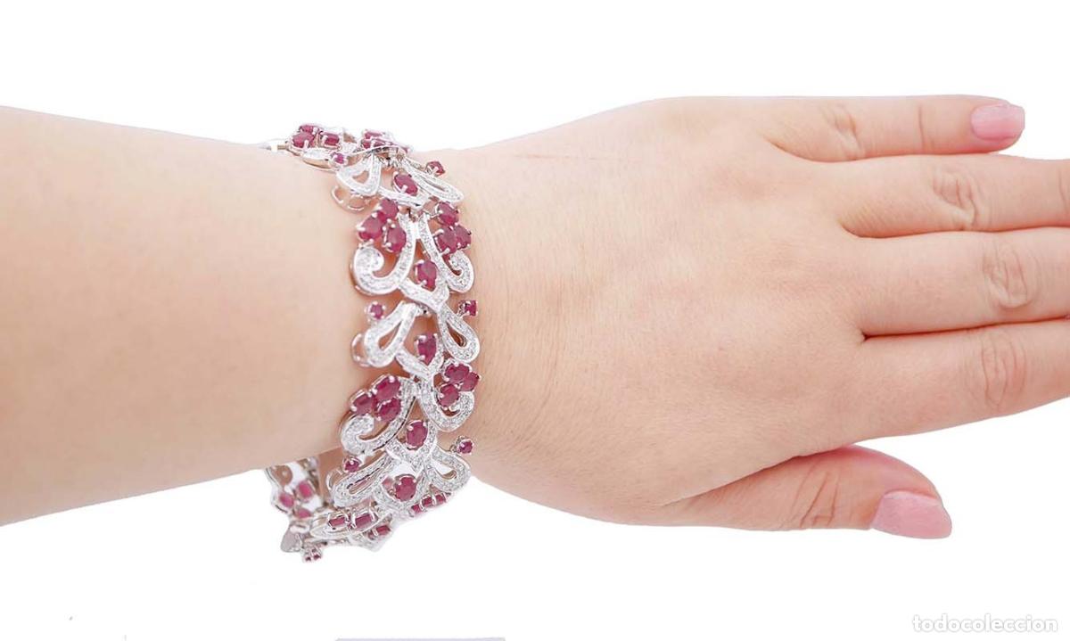 Joyeria: Pulsera de rub&iacute;es, diamantes y oro blanco - Foto 7