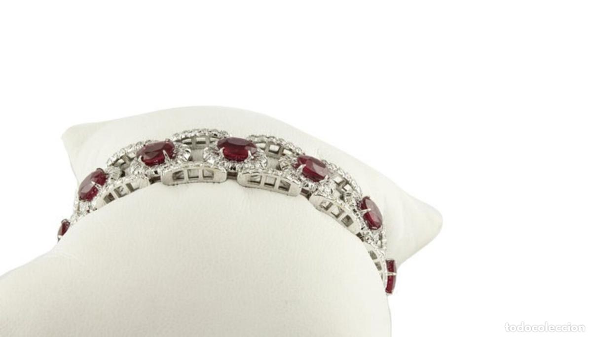 Joyeria: Pulsera de eslabones de oro blanco con diamantes y rub&iacute;es - Foto 10