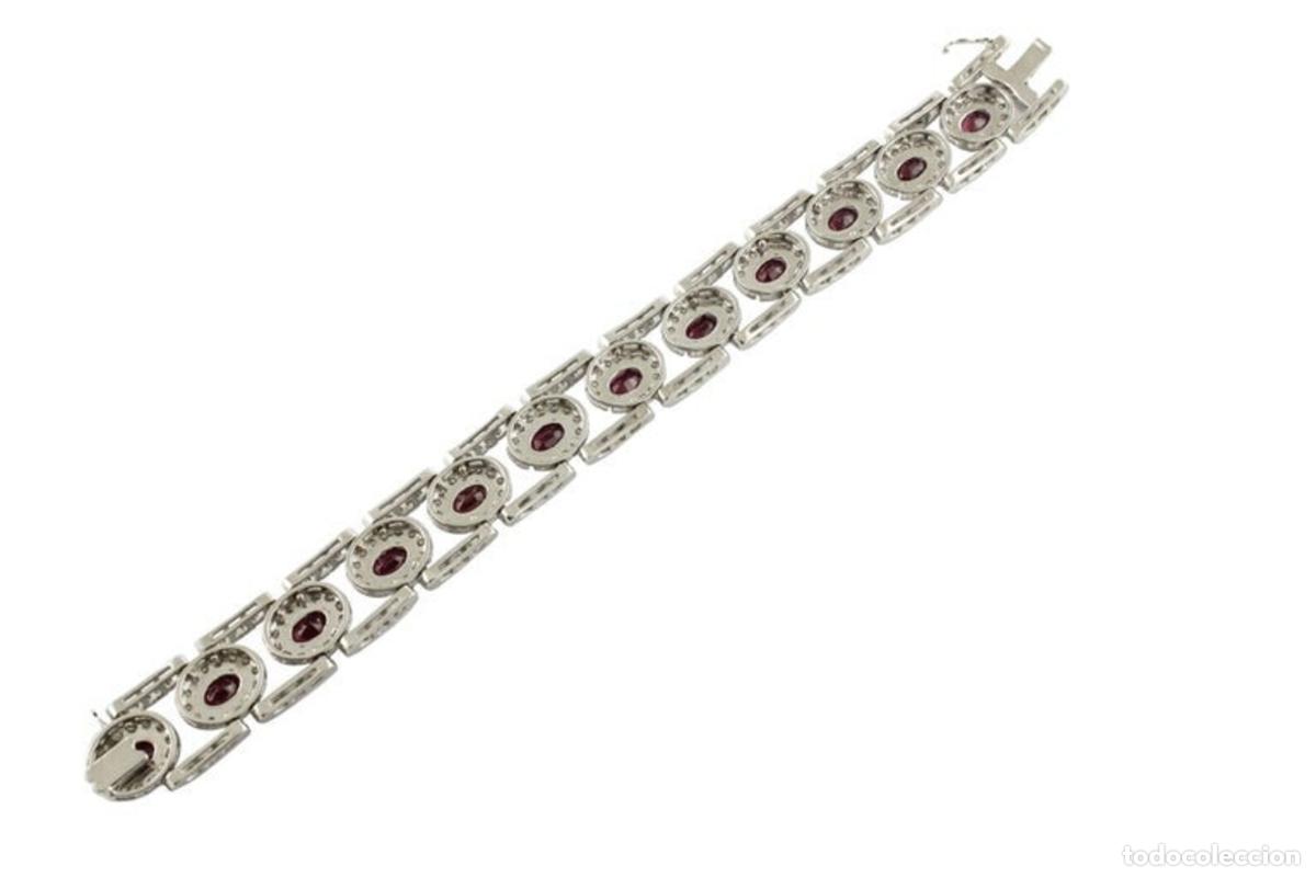 Joyeria: Pulsera de eslabones de oro blanco con diamantes y rub&iacute;es - Foto 13