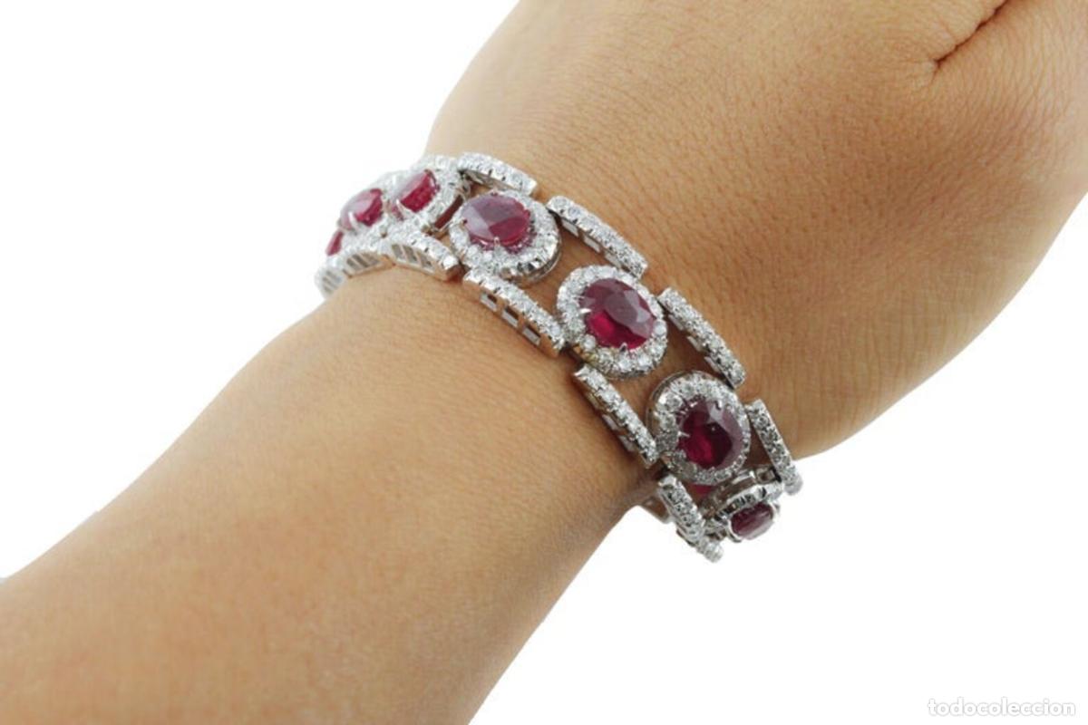 Joyeria: Pulsera de eslabones de oro blanco con diamantes y rub&iacute;es - Foto 16