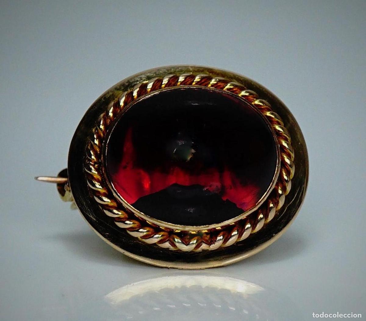 Joyeria: Broche victoriano antiguo de granate de oro - Foto 13