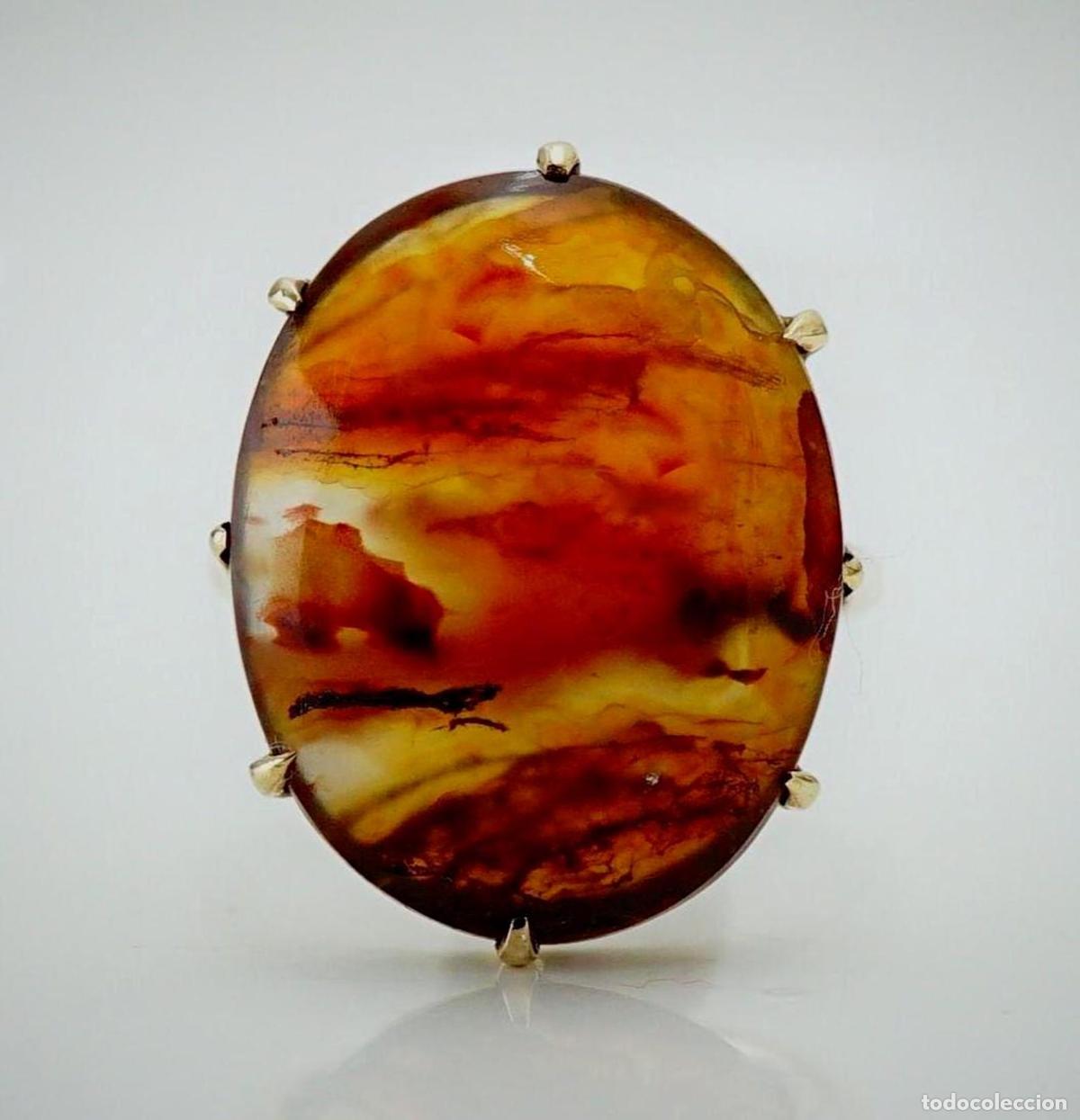 Joyeria: Anillo de compromiso vintage de &aacute;gata dorada - Foto 1