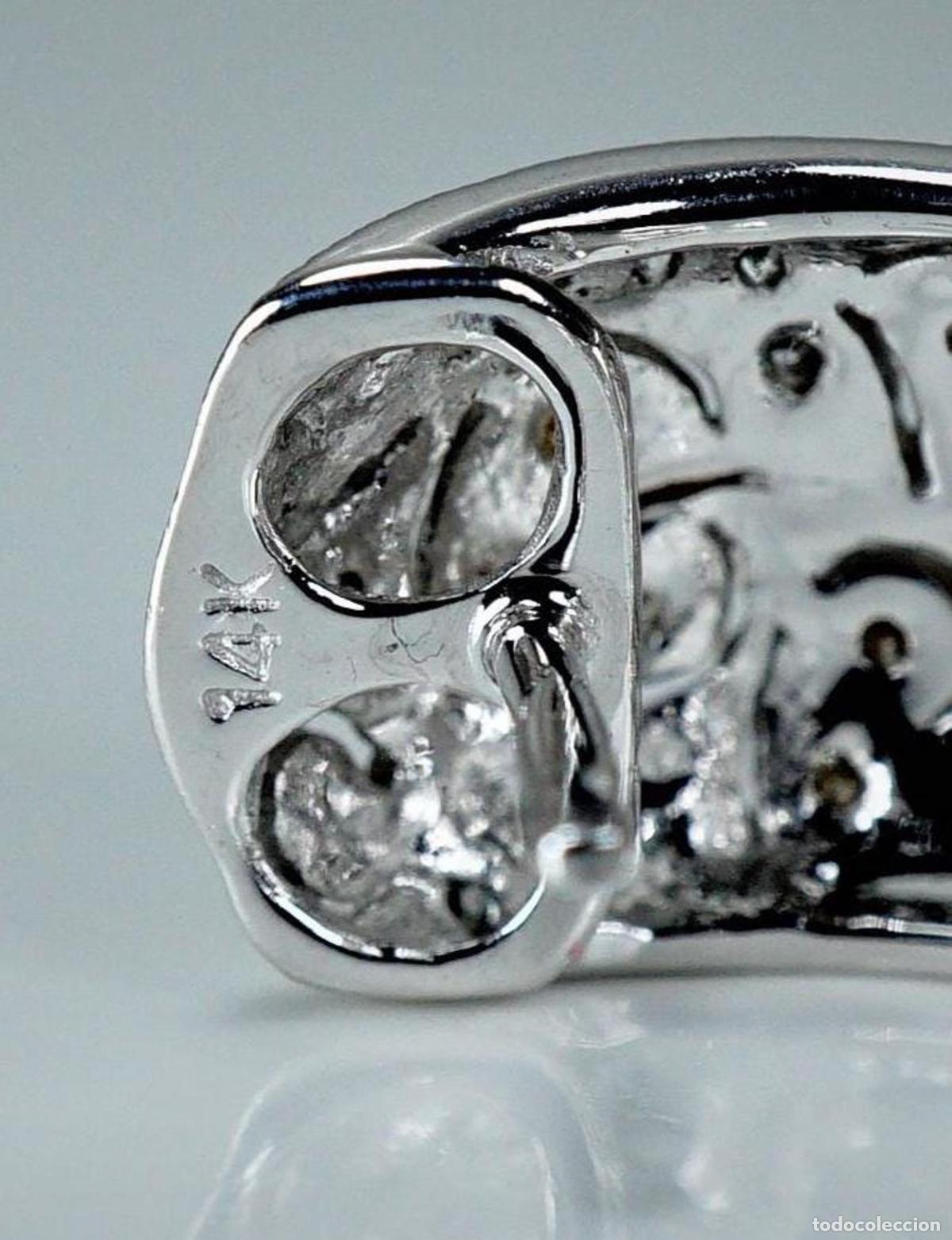 Joyeria: Pendientes de aro vintage de oro con diamantes - Foto 12