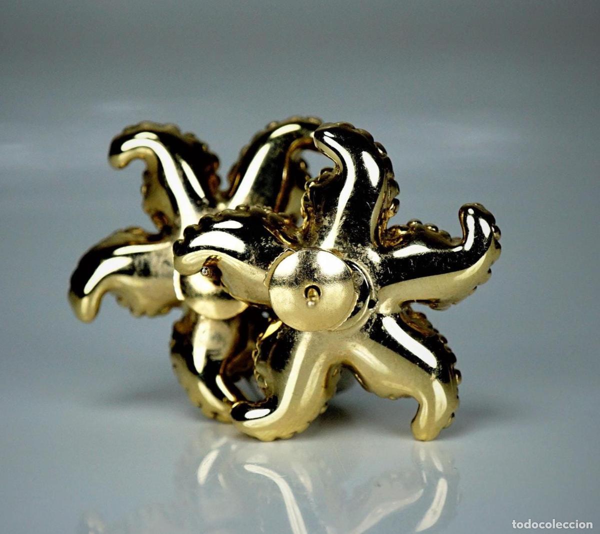 Joyeria: Pendientes vintage de estrella de mar en oro - Foto 7