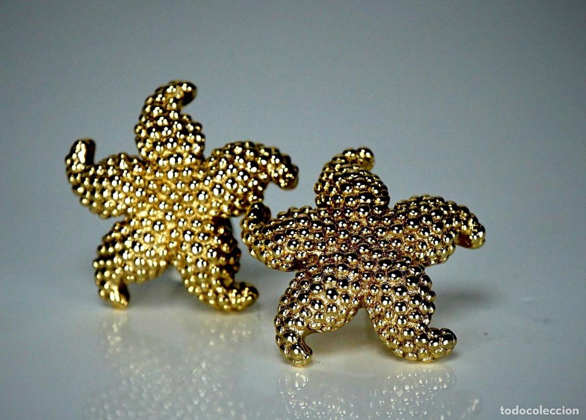 Joyeria: Pendientes vintage de estrella de mar en oro - Foto 10