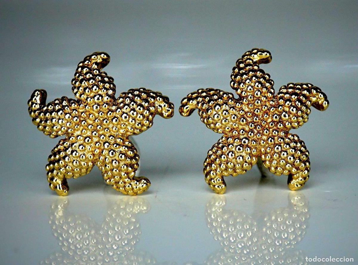 Joyeria: Pendientes vintage de estrella de mar en oro - Foto 1