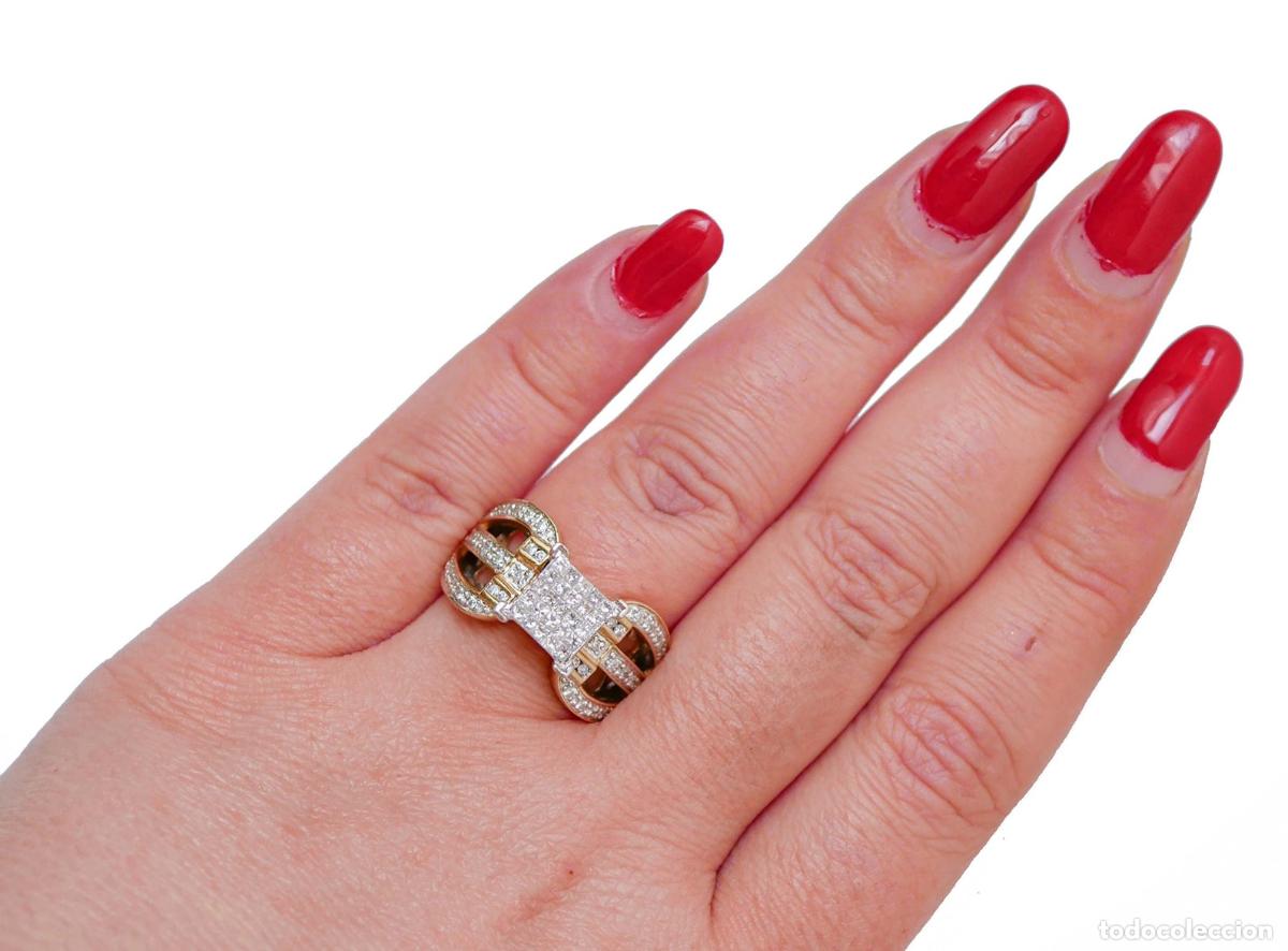 Joyeria: Anillo de diamantes, oro amarillo y oro blanco - Foto 6