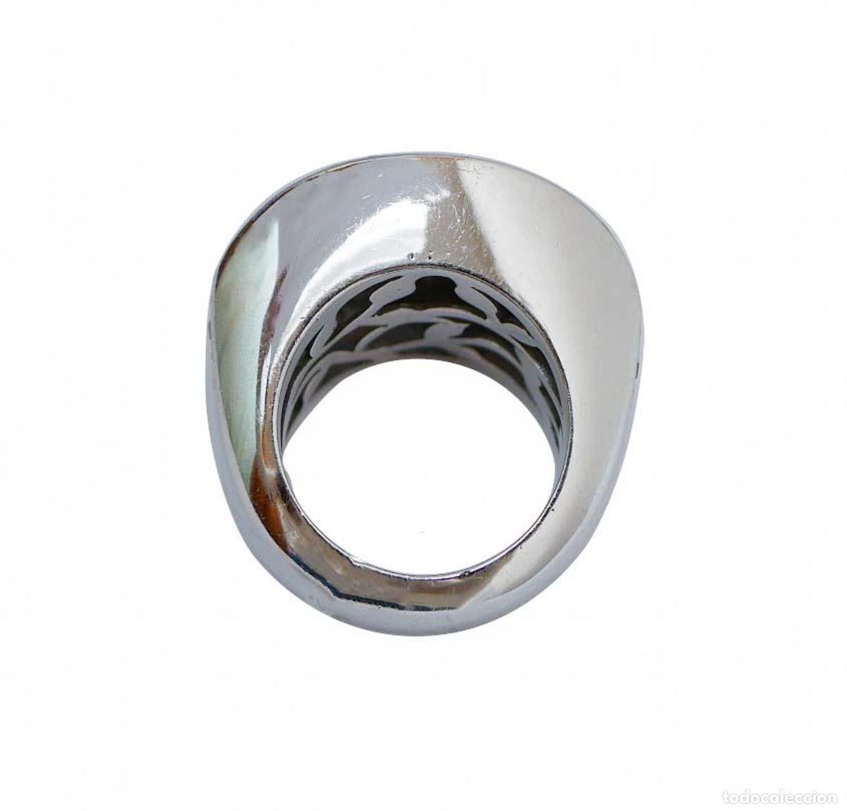 Joyeria: Anillo de oro blanco con zafiro y diamantes - Foto 4