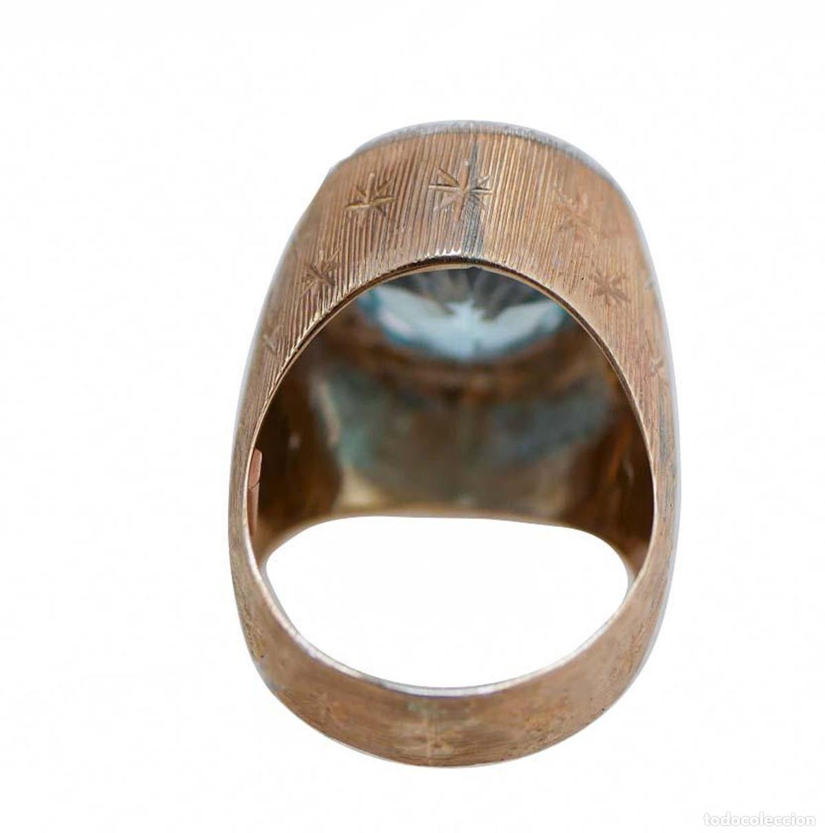 Joyeria: Anillo de oro rosa con topacio y diamantes - Foto 5