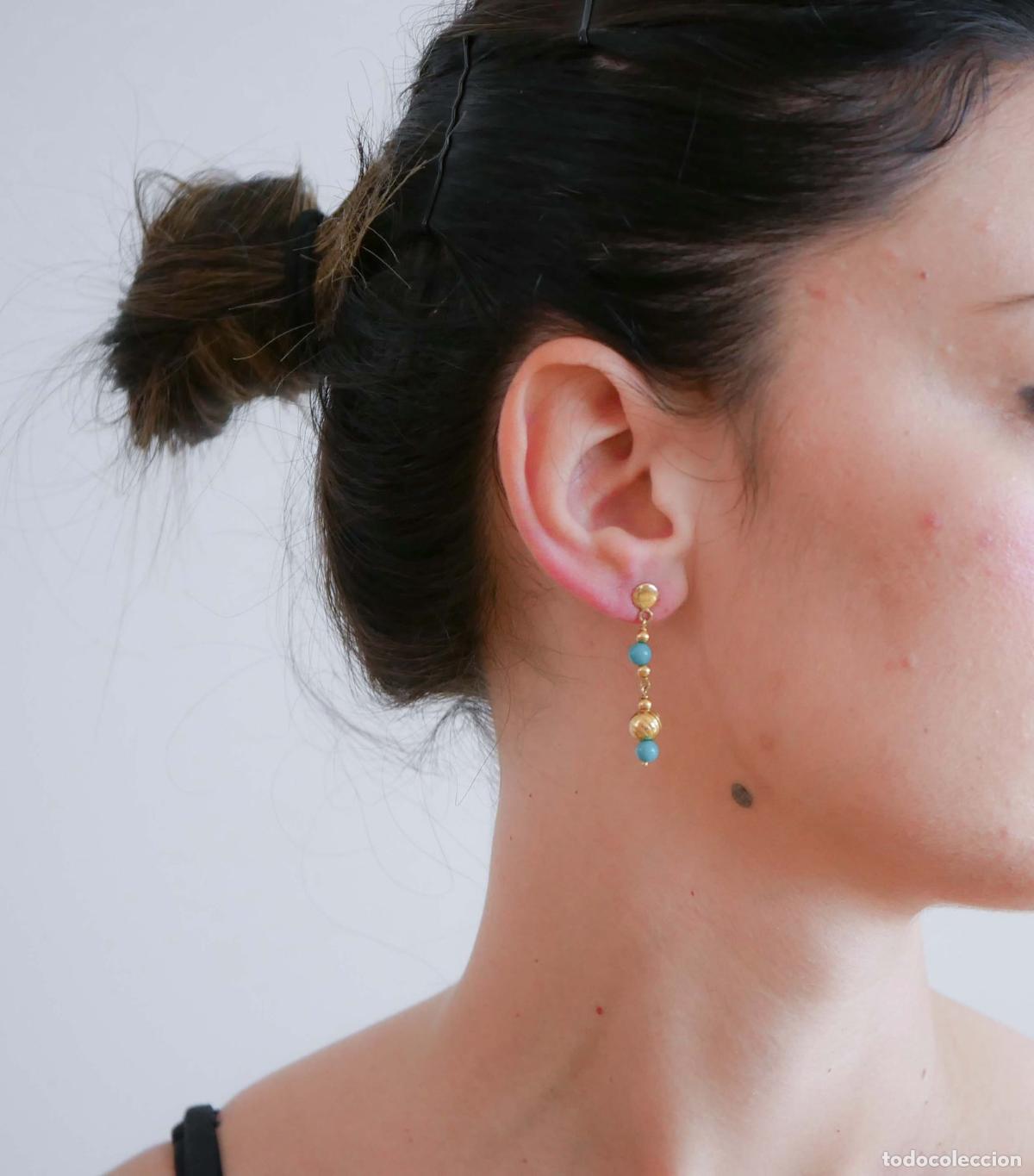 Joyeria: Pendientes de oro amarillo de 18 quilates con piedras - Foto 9